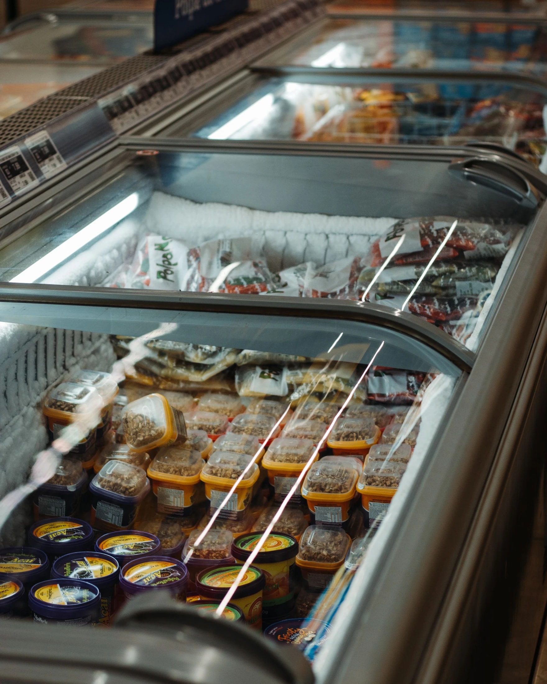 Vitrines de congélation dans un point de vente