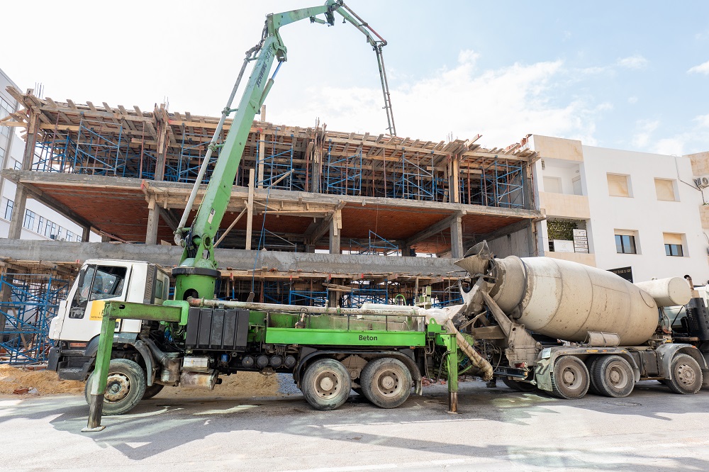Chantier de construction bâtiment géré par Medina Construction en Tunisie